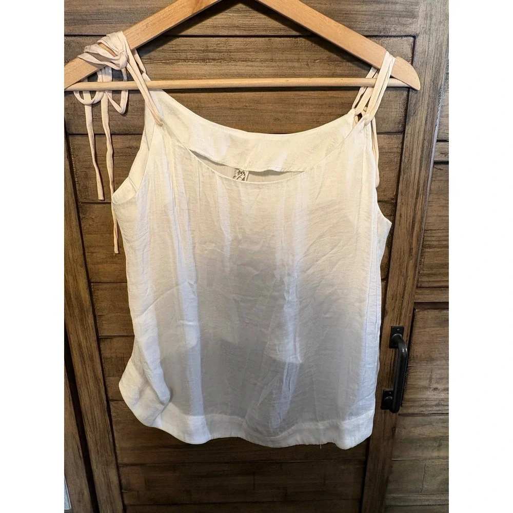 Intimately Free People White Tie Shoulder Cami Tank Top Ivory Medium Boho